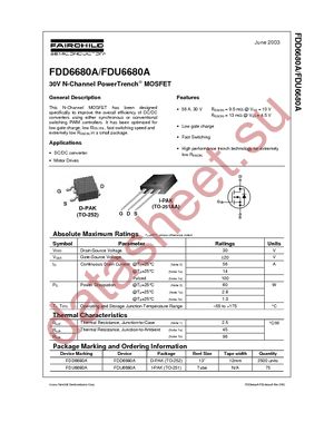 FDU6680A datasheet  